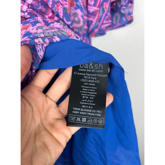 ba&sh Fleur Floral Mini Dress Purple Sz XS Boho - Picture 7 of 9